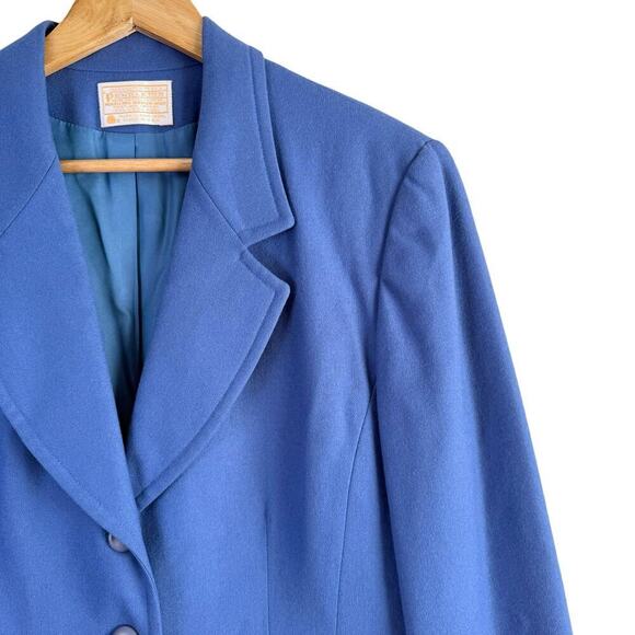 Pendleton‎ Vintage 100% Wool Three Button Blazer Jacket in Blue, Size 12 - Picture 4 of 14